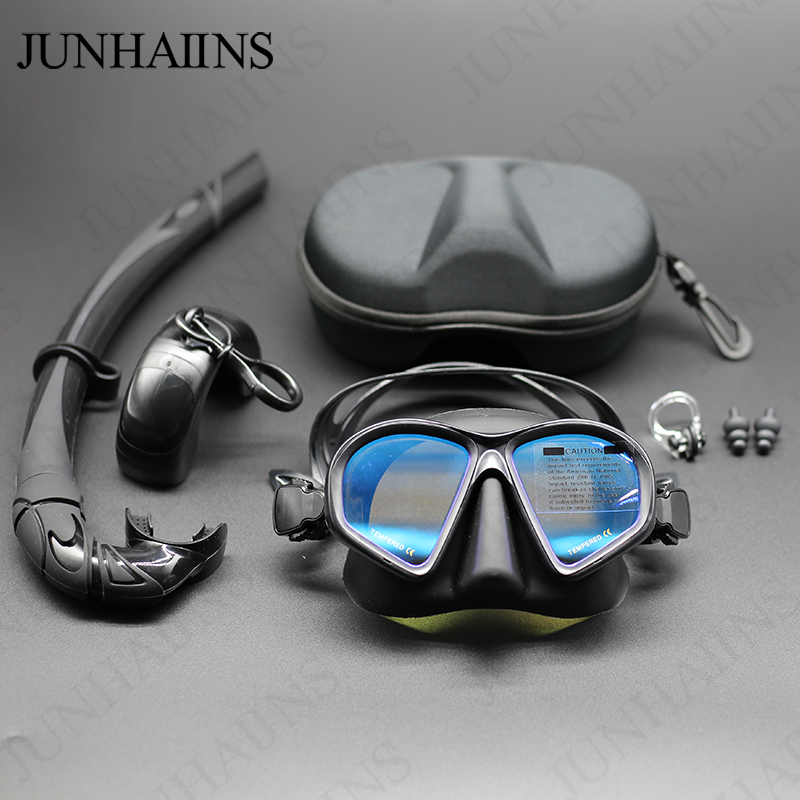 Snorkel Mask Full Face - ウェットローキャパシティ強化ガラスフリーダイビングマスクJタイプダイビングマスクカメラマウント付きシュノーケリングセットスヌーケリングフリーダイビング