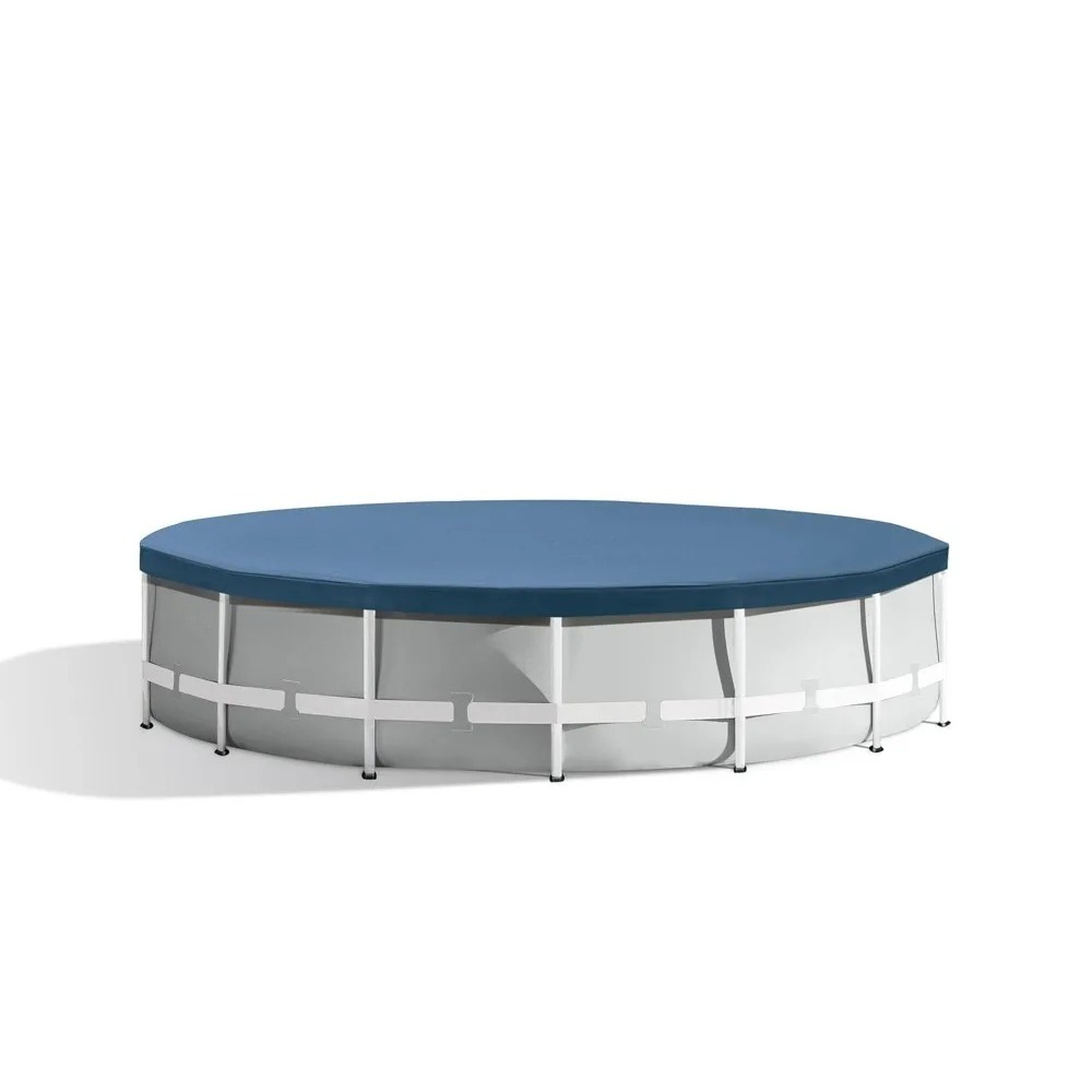 Pool Ladder Above Ground - 15フィート×42インチのプリズムフレーム式地上設置型プールセット。防塵カバー、はしご、および1000GPHのフィルターポンプが付属。カスタム仕様。