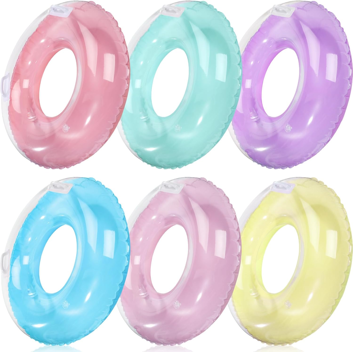 6個パック 33インチ インフレータブルプールフロート ハン - Pool Float Ring Inflatable のレビューと価格