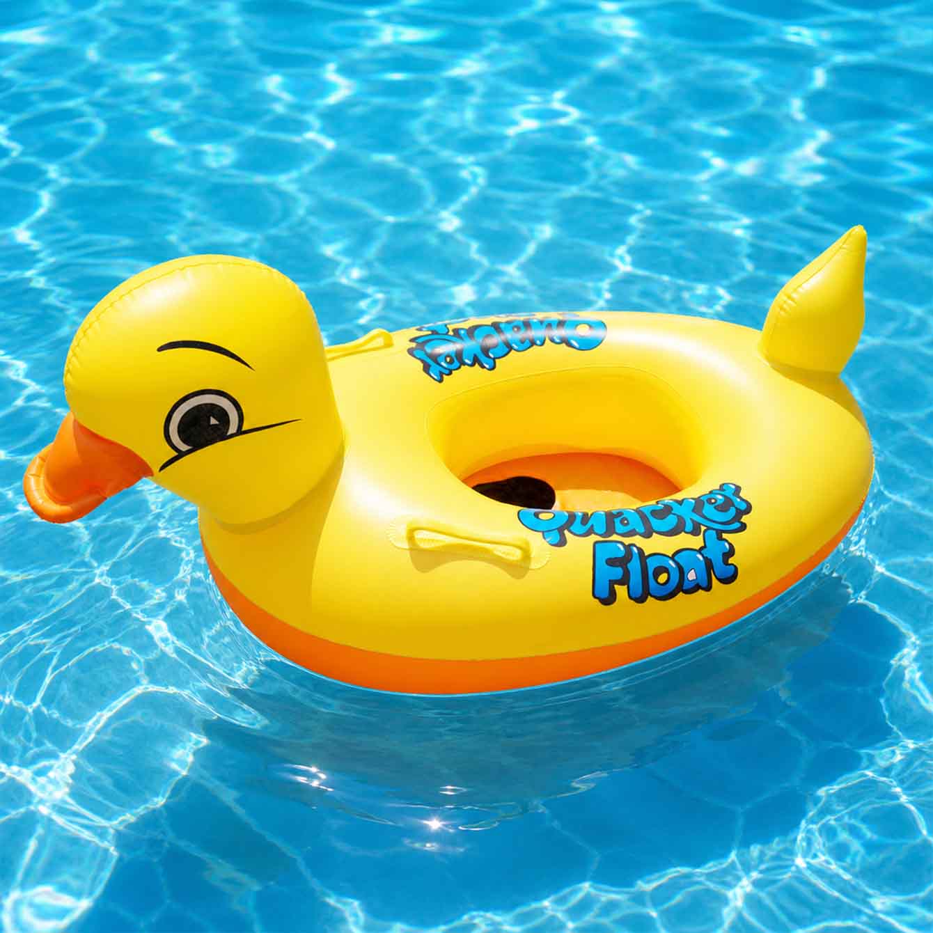 1PC インフレータブルダックプールフロートシート ハンドル - Pool Float Ring Inflatable のレビューと価格