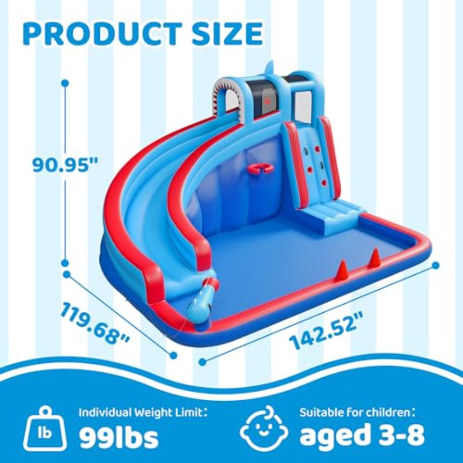 子供用裏庭用インフレータブルウォータースライド、450W送風 - Water Slide Inflatable のレビューと価格