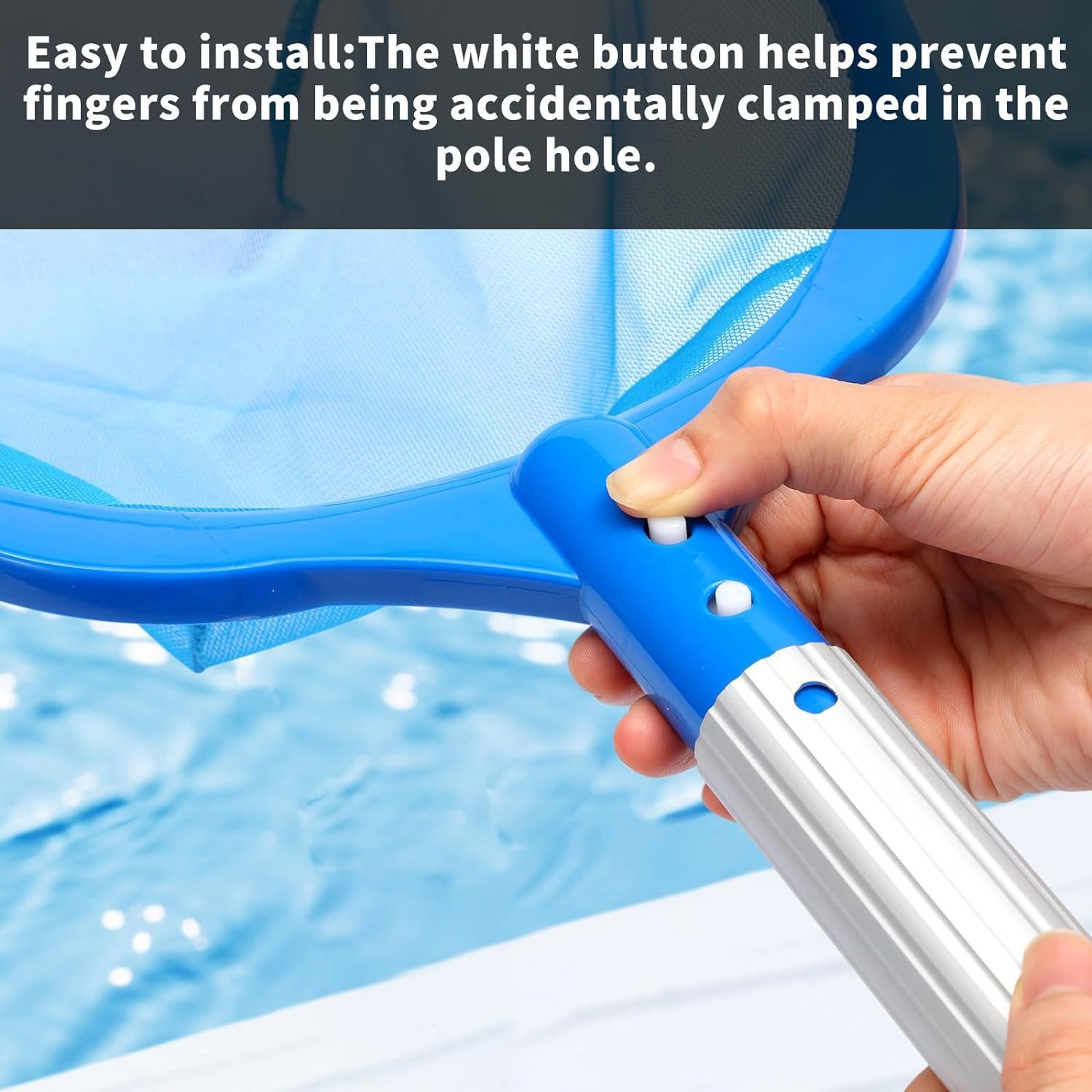 ブルー プールスキマーネット - 簡単に握れるハンドル付きで - Pool Skimmer Net のレビューと価格