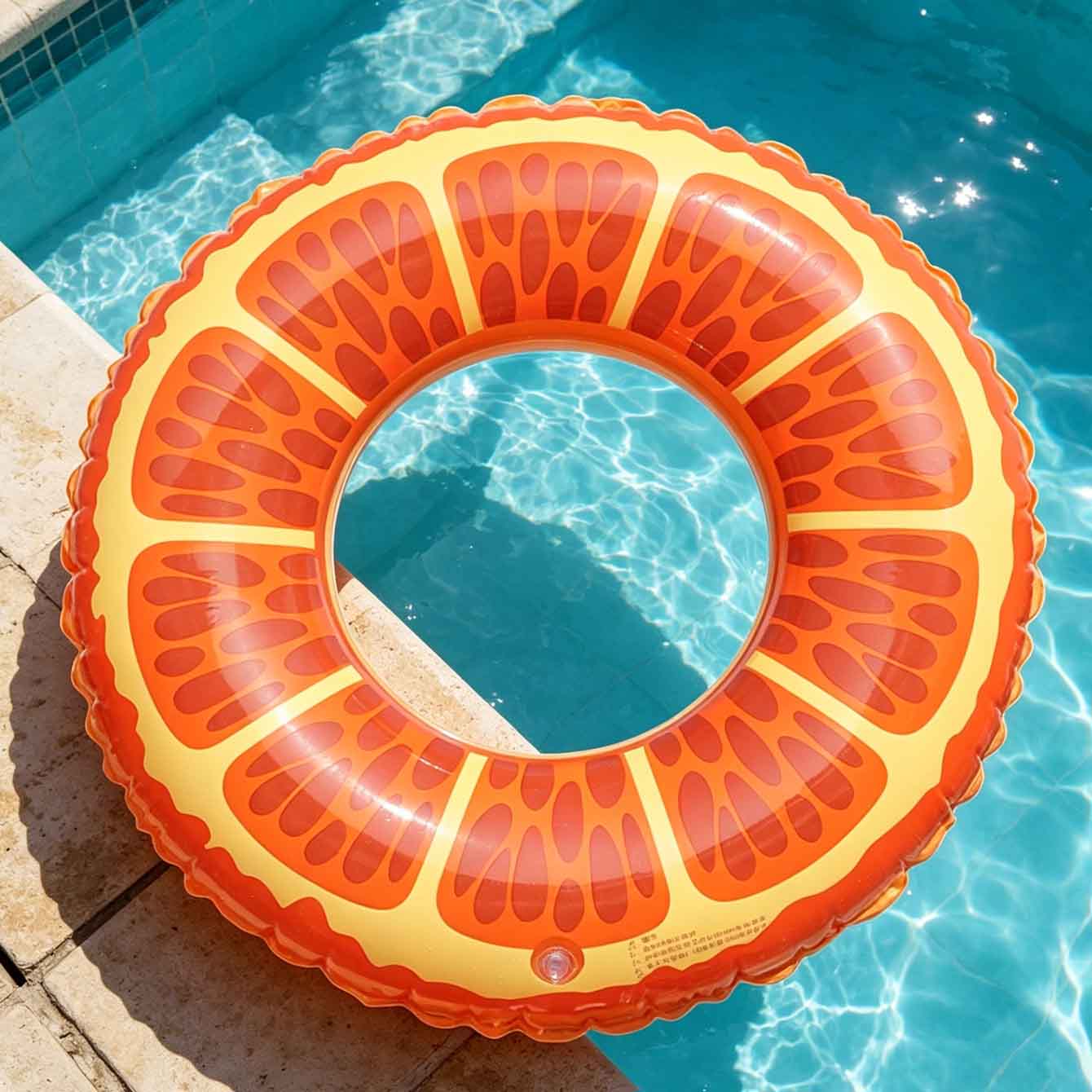 1PC オレンジスライスインフレータブル水泳リングプールフロ - Pool Float Ring Inflatable のレビューと価格