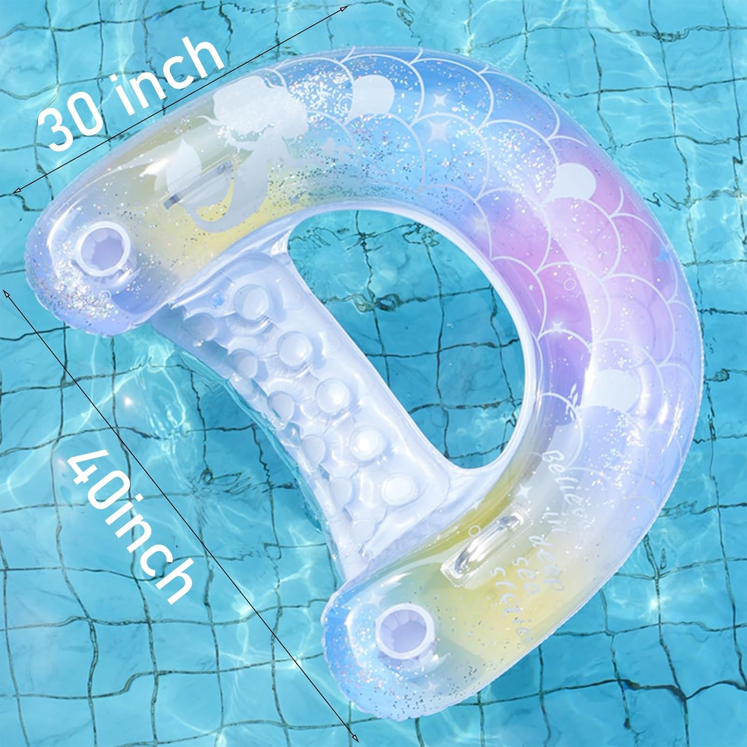 2個 マーメイドプールフロート-30インチ 大人用インフレー - Pool Float Ring Inflatable のレビューと価格