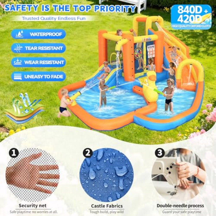 子供用裏庭インフレータブルウォーターパーク（3～10歳向け） - Water Slide Inflatable のレビューと価格