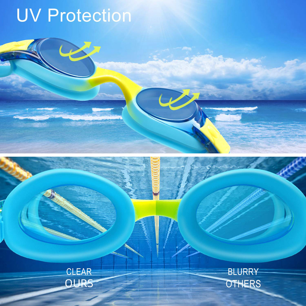 水泳ゴーグル 子供用 若者向け 年齢 3-14 歳 曇り止め - Swim Goggles Anti Fog Uv のレビューと価格