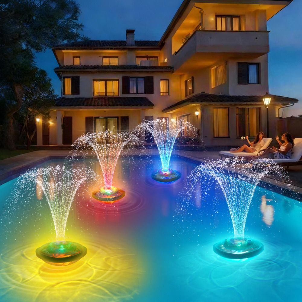5つのライトモード、USB充電式プール噴水、4つのスプレーモ - Pool Light Solar Rechargeable のレビューと価格