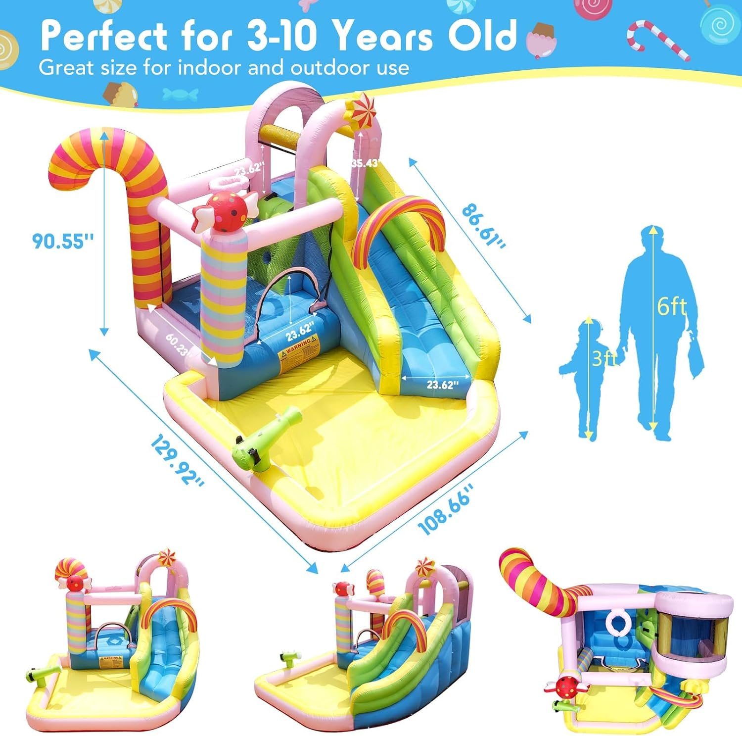大型子供向け、ウォータースライドと450Wブロワー付きインフ - Water Slide Inflatable のレビューと価格